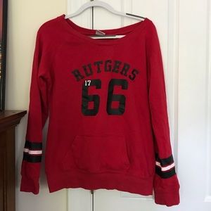 Red Rutgers sweatshirt